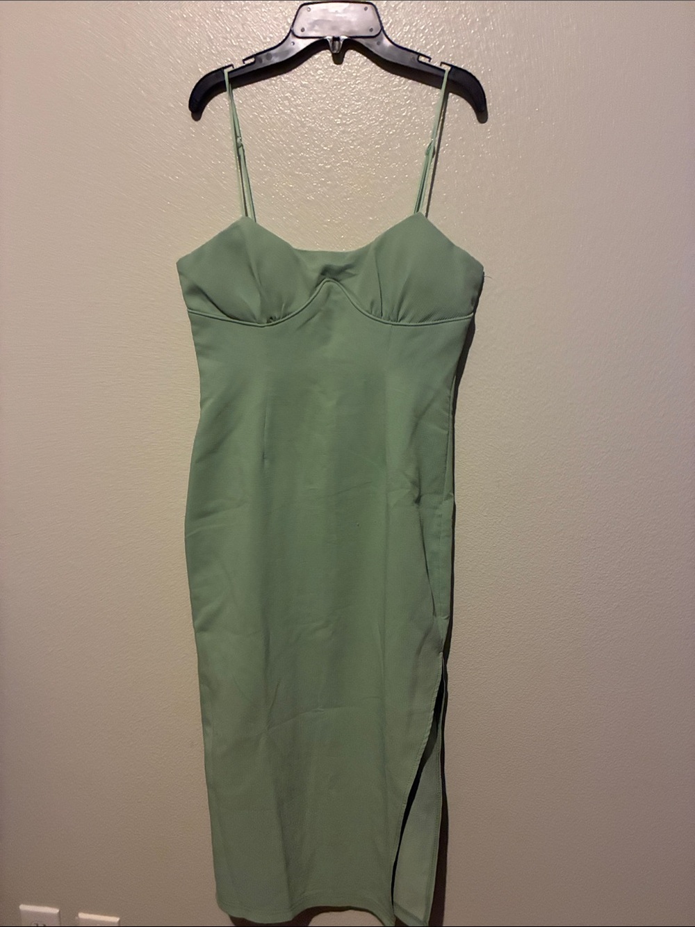 Mint Green Spaghetti-Strap Midi Slip Dress